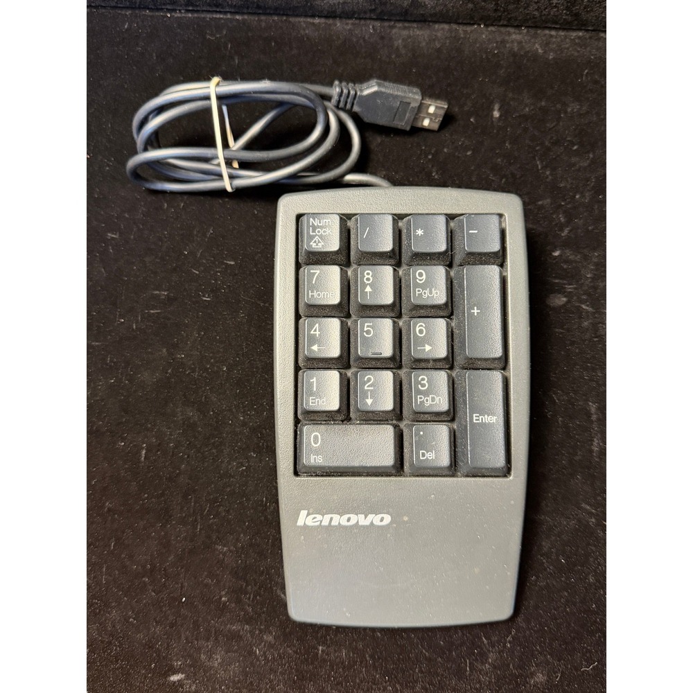 Lenovo USB Numeric Keypad: KU-9880, Wired, External Number Pad, Gray 41A5090